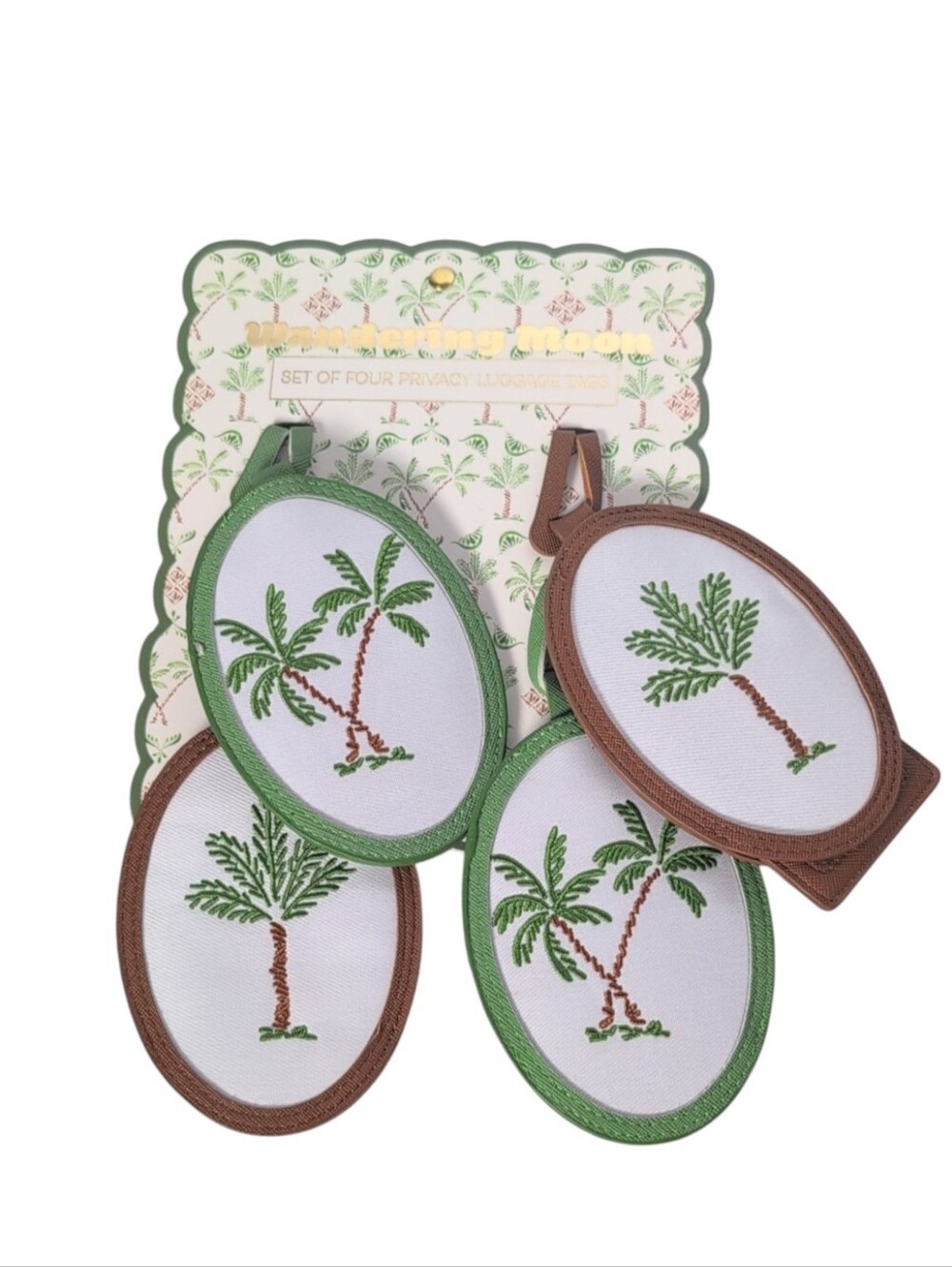Wandering Moon Palm Tree Set of 4 Privacy Luggage Tags *Please Read